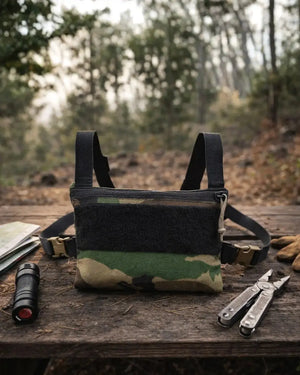 Woodland Minimalist Chest Rig by Recycled Firefighter, hunting & shooting protective gear detail photo 3