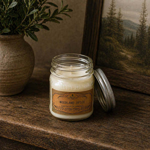 Woodland Spice 7.5oz Candle by Dewdrop Mystique LLC, Southern food gift main product photo