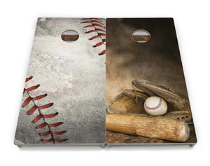 Worn Baseball Cornhole Boards - Professional Tournament Series by Cornhole Solutions, custom cornhole board main product photo