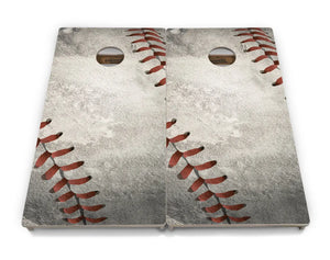 Worn Baseball Cornhole Boards - Professional Tournament Series by Cornhole Solutions, custom cornhole board detail photo 2