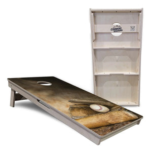 Worn Baseball Cornhole Boards - Professional Tournament Series by Cornhole Solutions, custom cornhole board detail photo 5