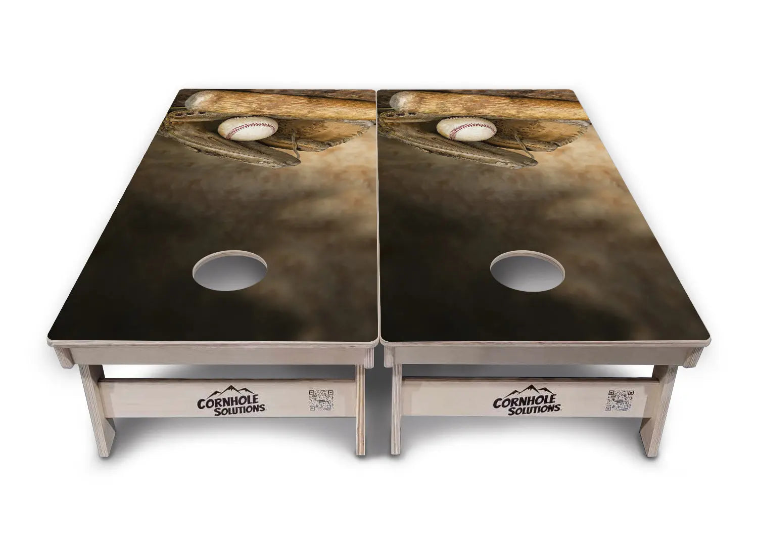 Worn Baseball Cornhole Boards - Professional Tournament Series by Cornhole Solutions, custom cornhole board detail photo 11