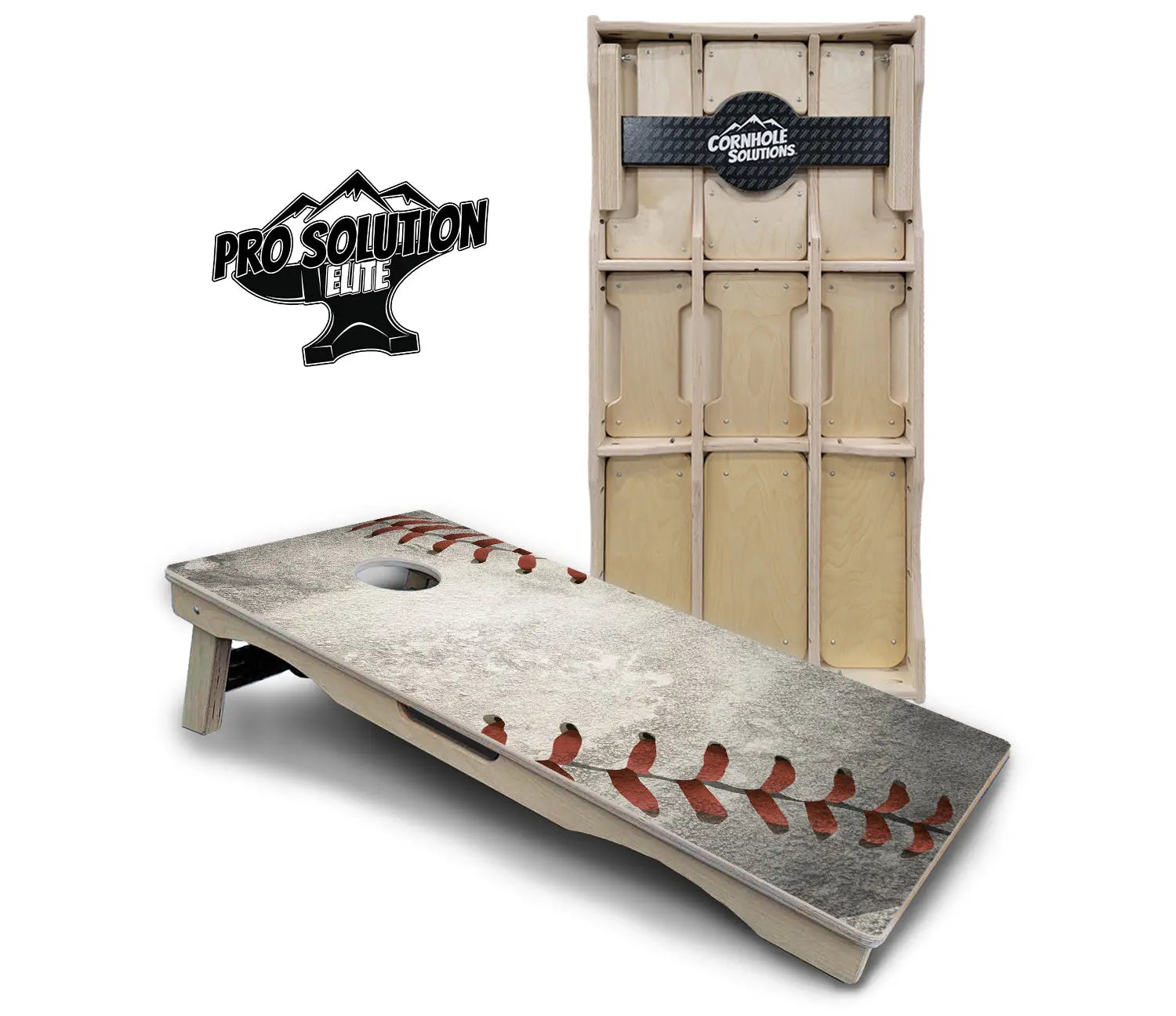 Worn Baseball & Glove Cornhole Boards - Pro Solution Elite Series by Cornhole Solutions, custom cornhole board detail photo 2