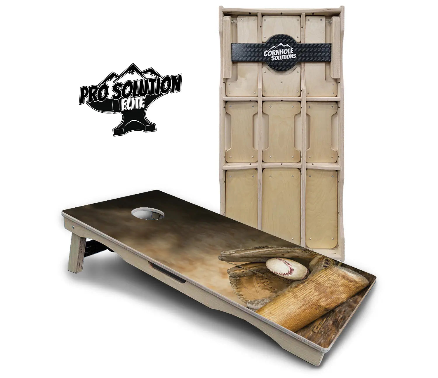 Worn Baseball & Glove Cornhole Boards - Pro Solution Elite Series by Cornhole Solutions, custom cornhole board detail photo 7