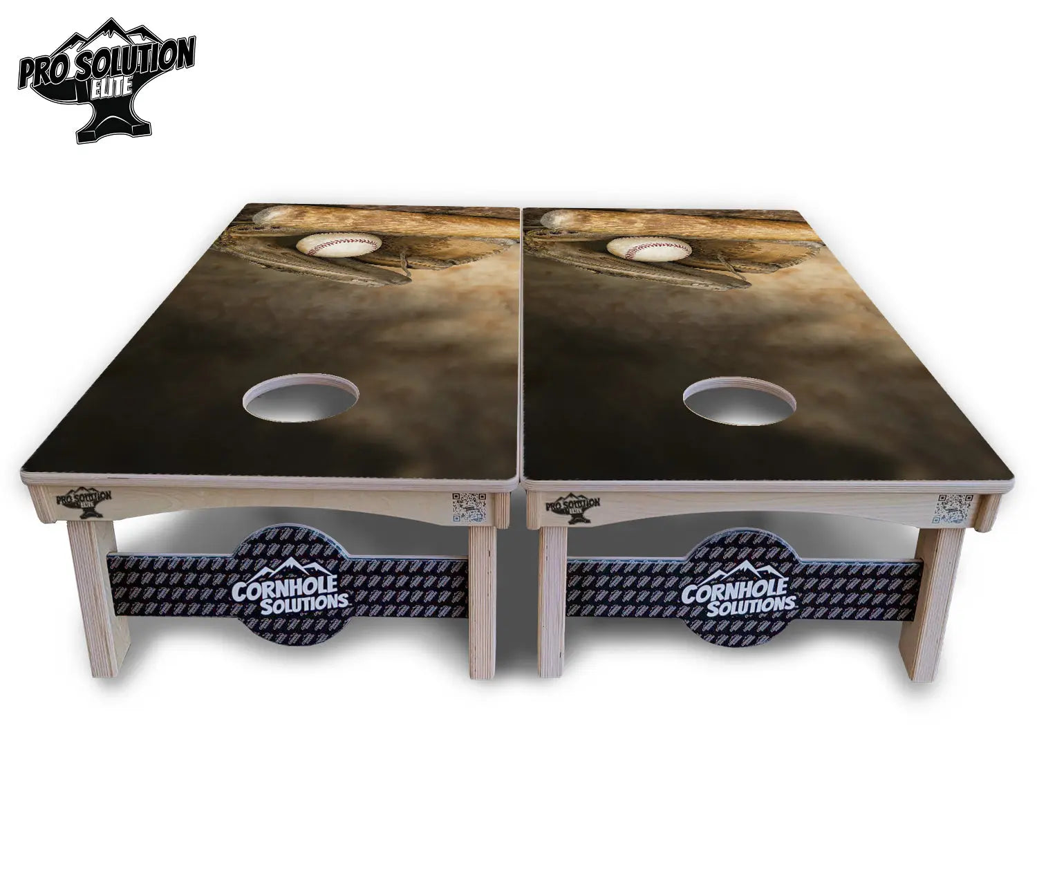 Worn Baseball & Glove Cornhole Boards - Pro Solution Elite Series by Cornhole Solutions, custom cornhole board detail photo 9