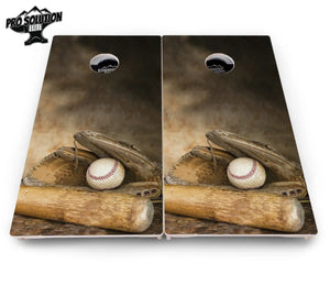 Worn Baseball & Glove Cornhole Boards - Pro Solution Elite Series by Cornhole Solutions, custom cornhole board detail photo 10