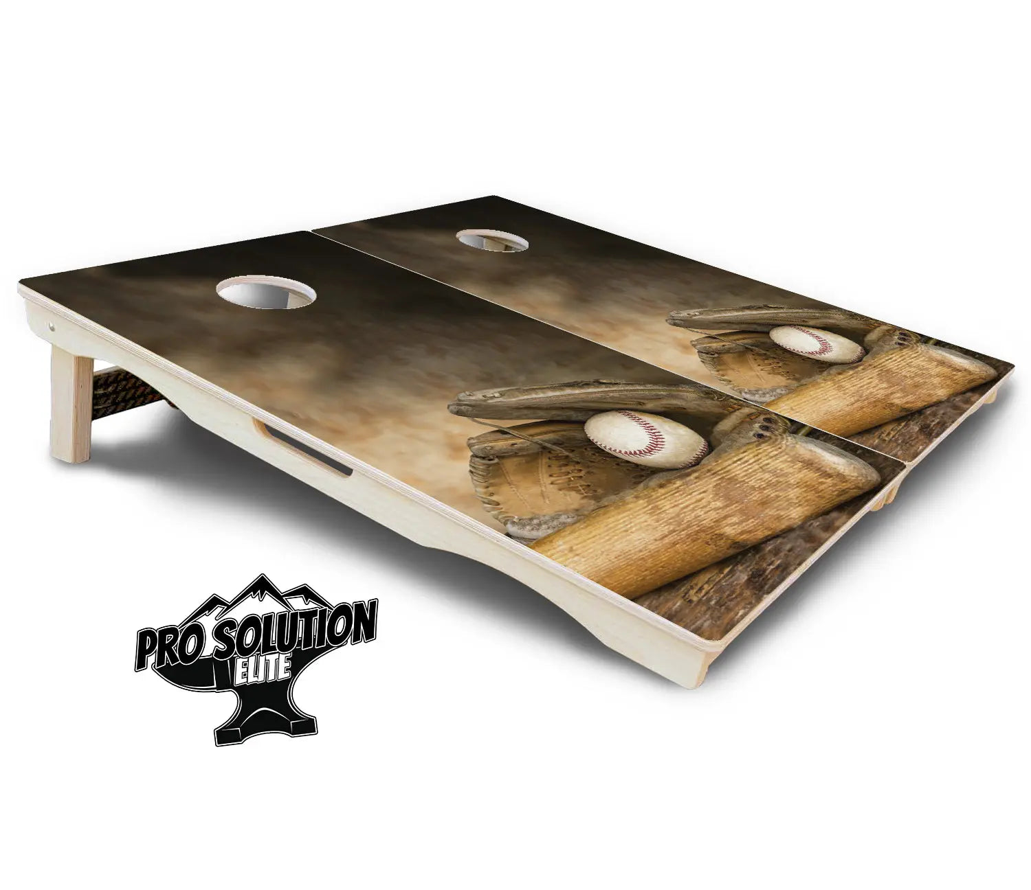 Worn Baseball & Glove Cornhole Boards - Pro Solution Elite Series by Cornhole Solutions, custom cornhole board detail photo 11
