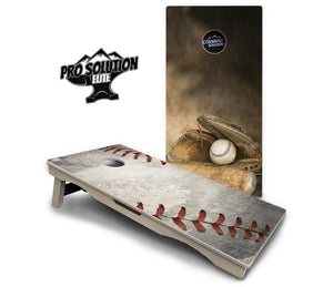 Worn Baseball & Glove Cornhole Boards - Pro Solution Elite Series by Cornhole Solutions, custom cornhole board detail photo 12