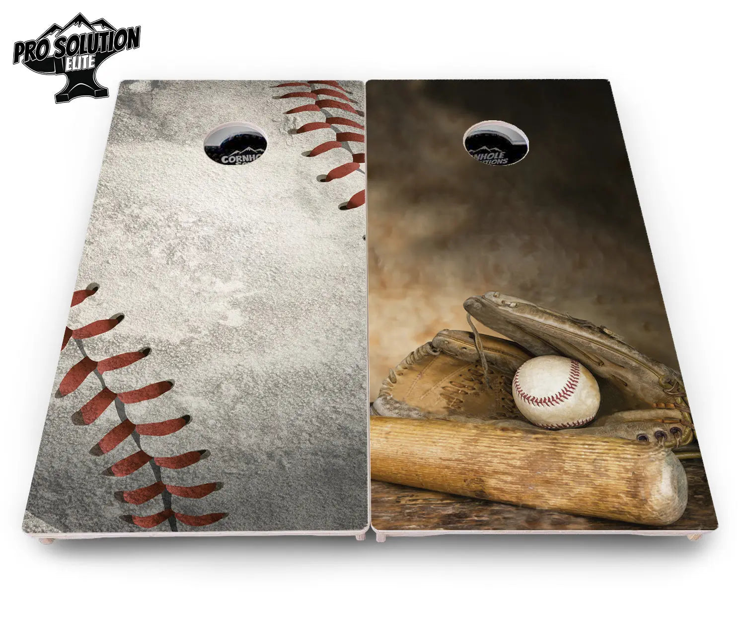 Worn Baseball & Glove Cornhole Boards - Pro Solution Elite Series by Cornhole Solutions, custom cornhole board detail photo 13