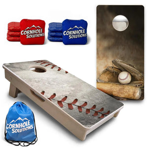 Worn Baseball & Glove - Mini or Vacation Size Cornhole Boards by Cornhole Solutions, custom cornhole board main product photo