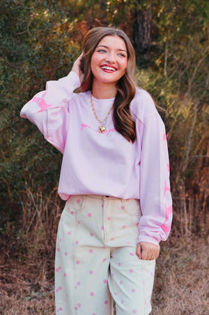 Worthy Light Pink Sweatshirt by Southern Bliss Company, Southern lifestyle apparel detail photo 14