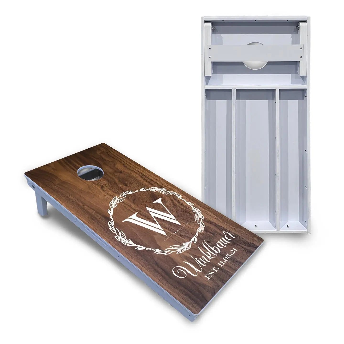 Wreath Cornhole Boards - All Weather Series by Cornhole Solutions, custom cornhole board main product photo