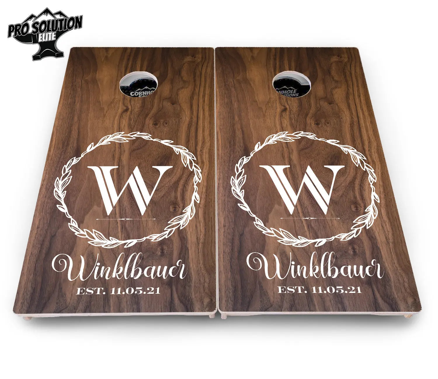 Wreath Cornhole Boards - Pro Solution Elite Series by Cornhole Solutions, custom cornhole board detail photo 2