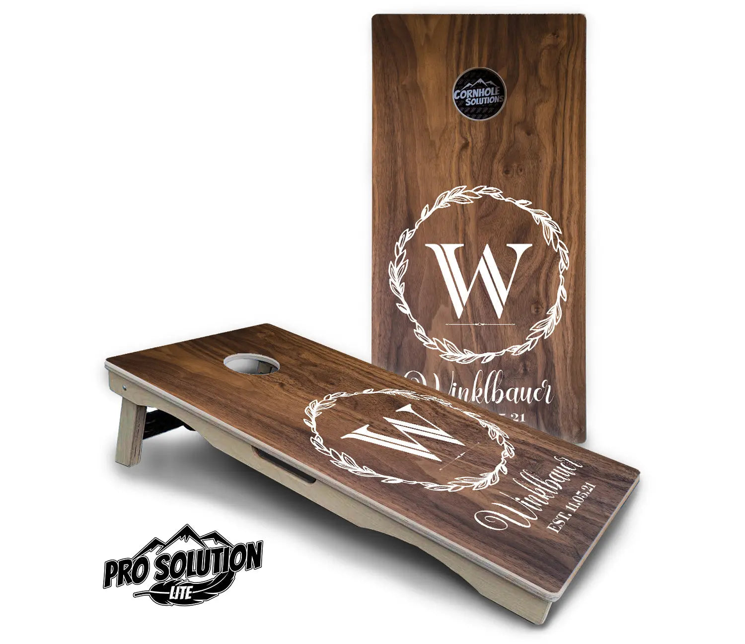 Wreath Cornhole Boards - Pro Solution Lite Series by Cornhole Solutions, custom cornhole board detail photo 2