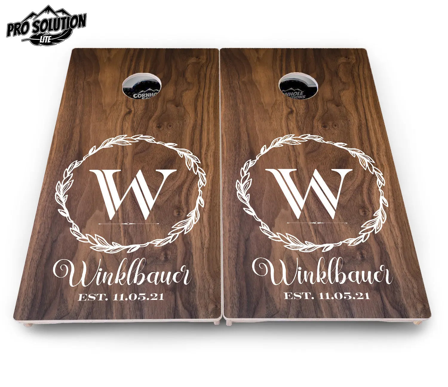 Wreath Cornhole Boards - Pro Solution Lite Series by Cornhole Solutions, custom cornhole board detail photo 4