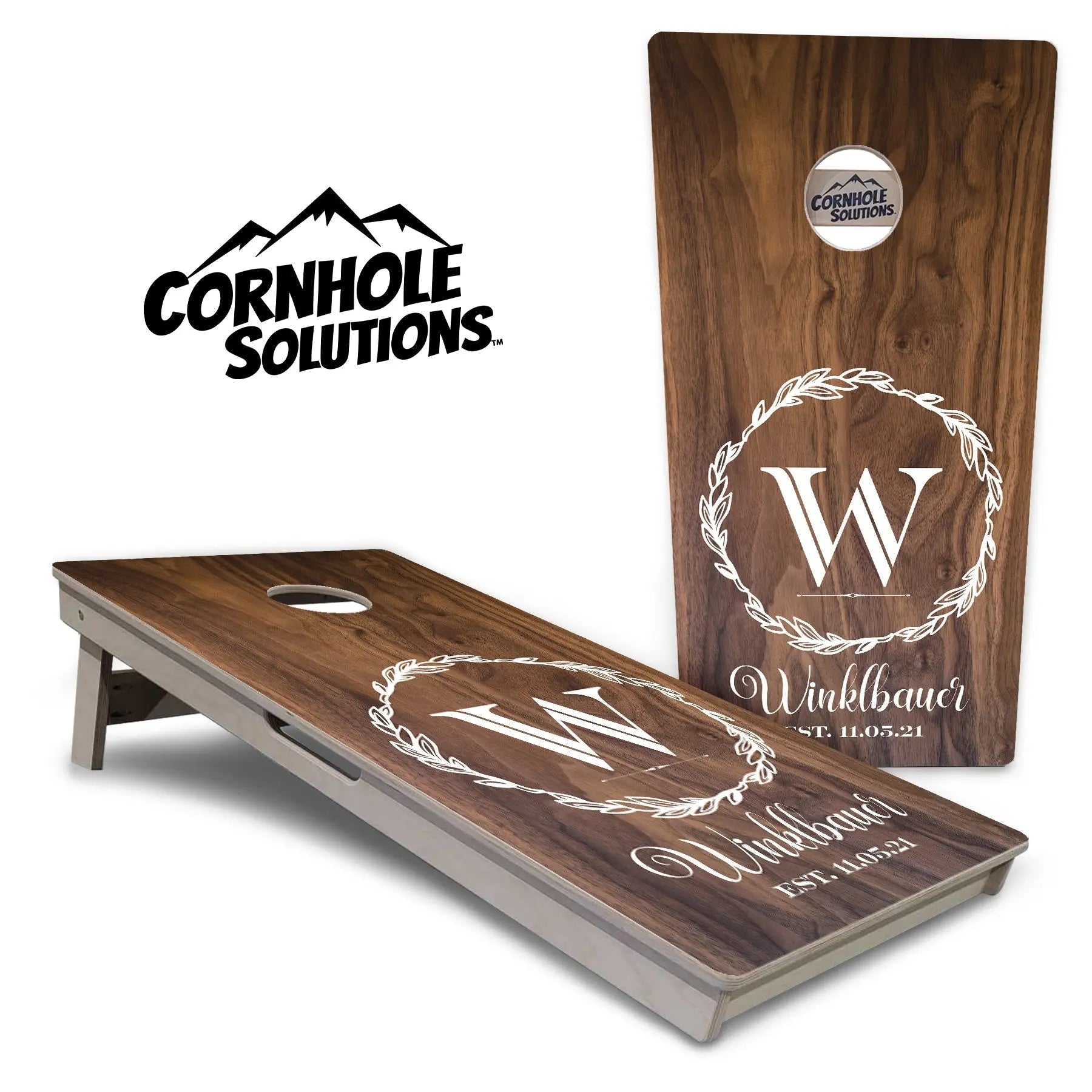 Wreath Design Cornhole Boards - Professional Tournament Series by Cornhole Solutions, Southern home decor main product photo