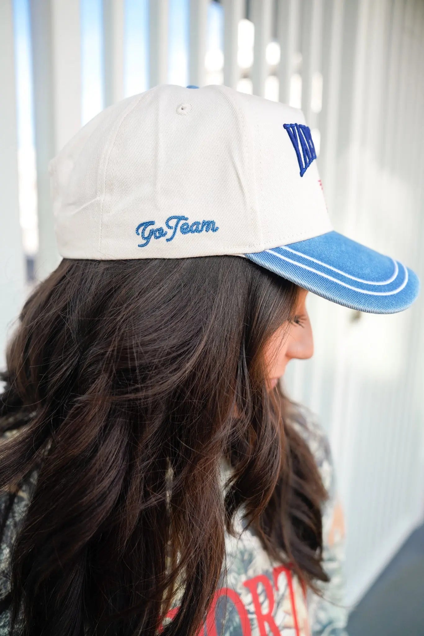 Yay Sports! - Denim Vintage Trucker Hat by KenzKustomz, Southern lifestyle apparel detail photo 3