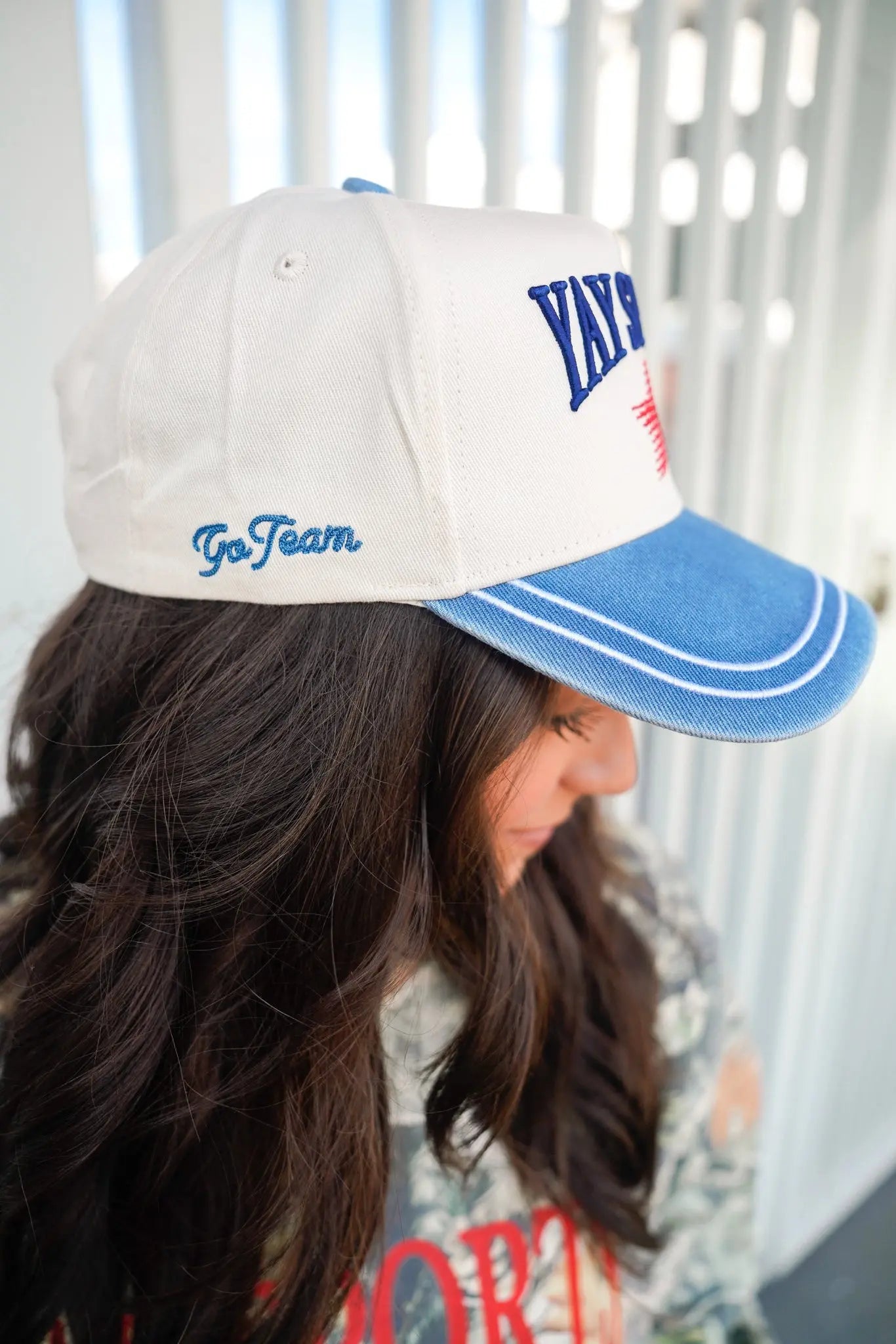 Yay Sports! - Denim Vintage Trucker Hat by KenzKustomz, Southern lifestyle apparel detail photo 6