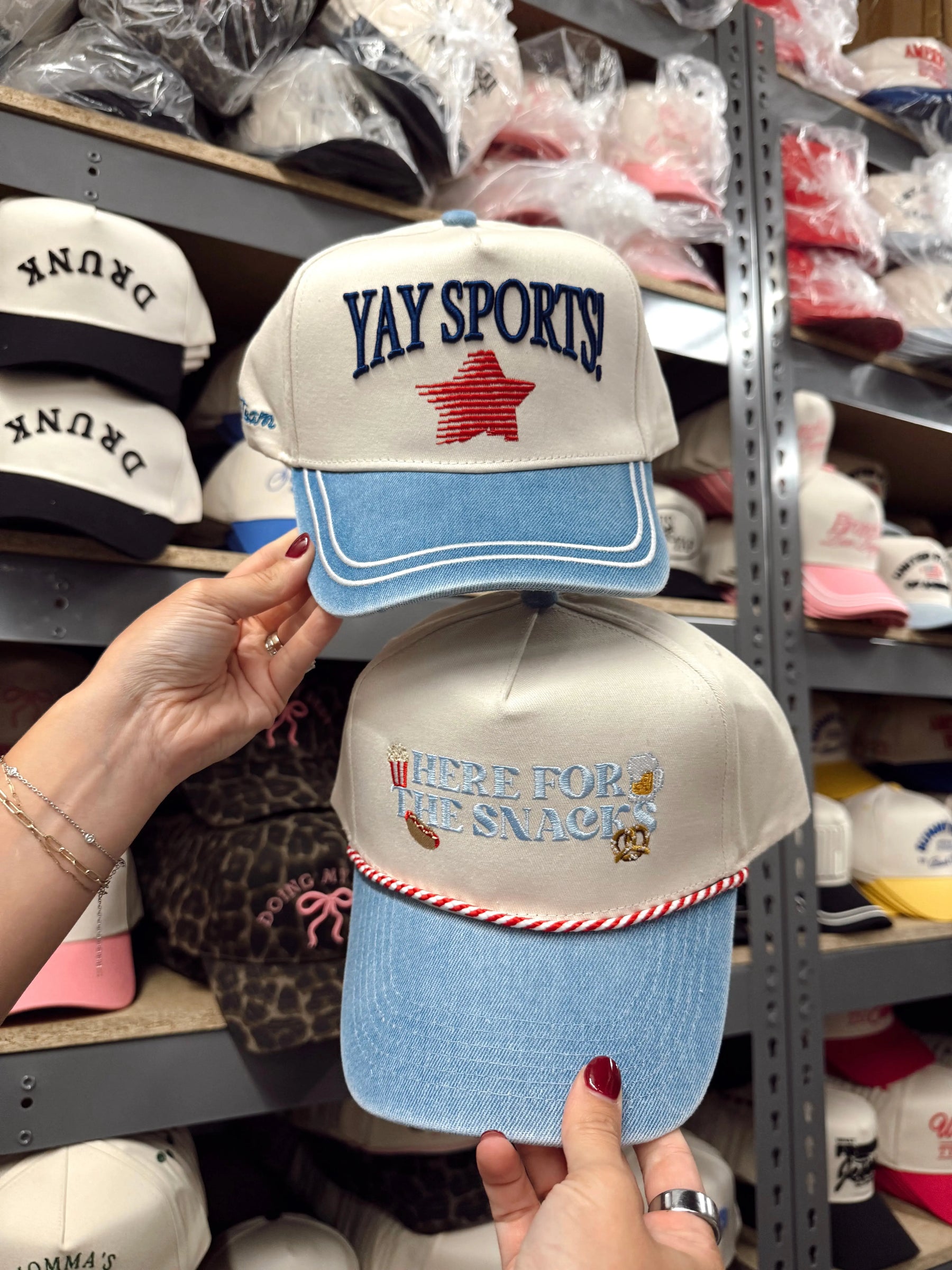 Yay Sports! - Denim Vintage Trucker Hat by KenzKustomz, Southern lifestyle apparel detail photo 7