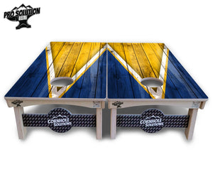 Yellow/Blue Triangle Cornhole Boards - Pro Solution Elite Series by Cornhole Solutions, custom cornhole board detail photo 4