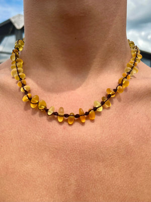 Yellow Sea Glass Necklace by HALT, handmade jewelry main product photo