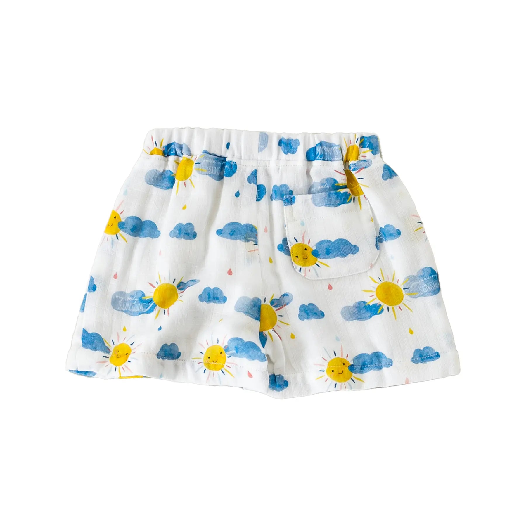 You Are My Sunshine Organic Muslin Shorts by Nola Tawk, children's boutique clothing detail photo 2