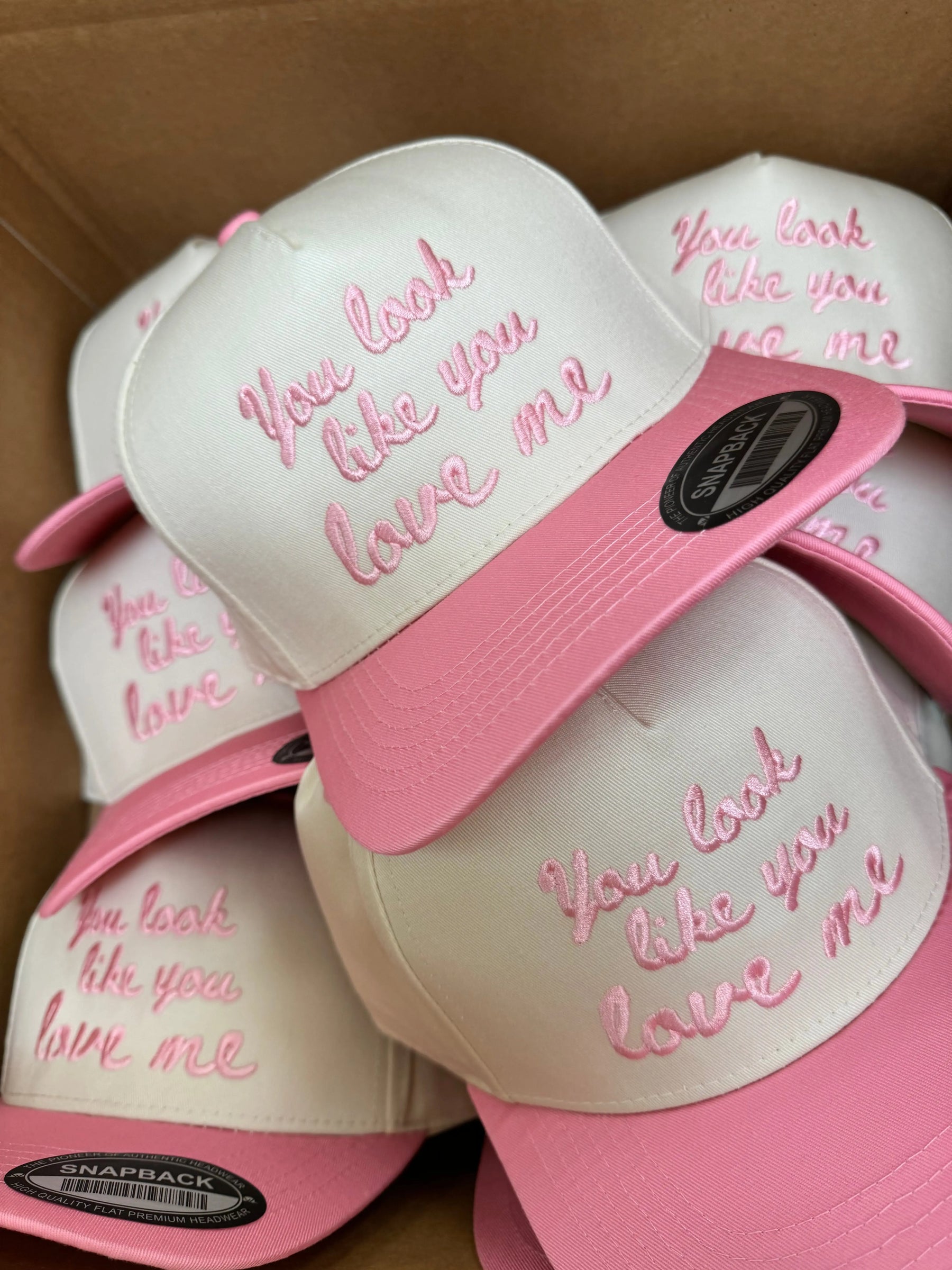 You Look Like You Love Me - Pink Vintage Trucker Hat by KenzKustomz, Southern lifestyle apparel detail photo 8