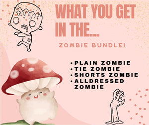 Zombie Mini Fidget Toy Bundle | Spooky 3D Printed Toys by Mushroom Lady Co, paper gift detail photo 2