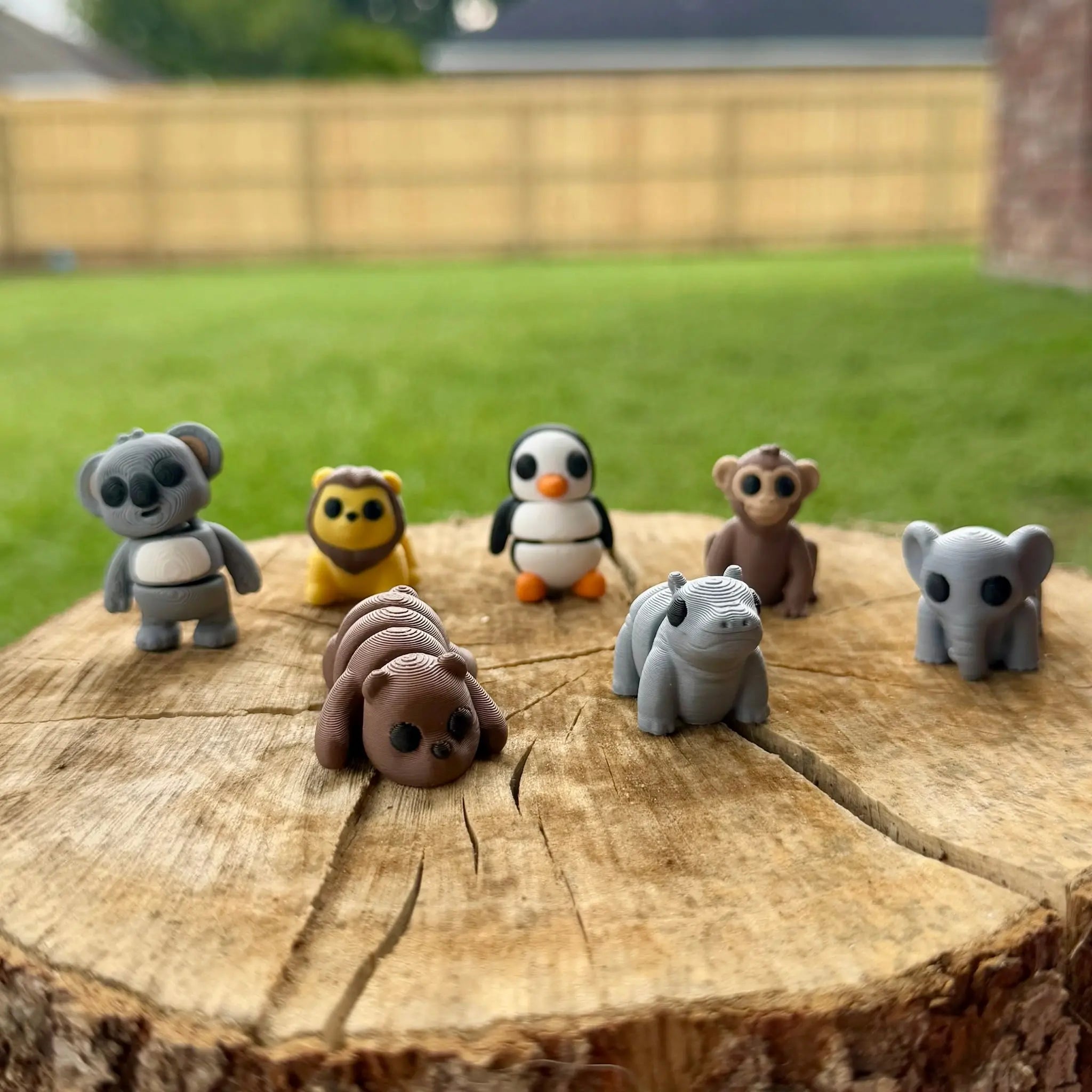 Zoo Animal Part 1 Mini Fidget Toy Bundle | 3D Printed Animal Toys by Mushroom Lady Co, paper gift main product photo