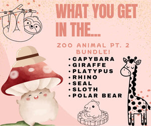 Zoo Animal Part 2 Mini Fidget Toy Bundle | 3D Printed Animal Toys by Mushroom Lady Co, paper gift detail photo 4