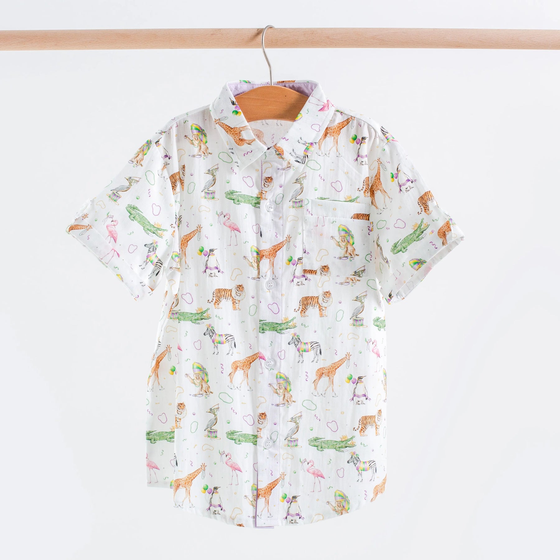 Zoo Krewe Short Sleeve Collared Shirt by Nola Tawk, Southern lifestyle apparel main product photo
