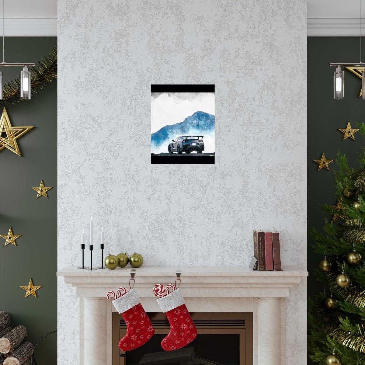 Nissan GTR water color Matte Vertical Posters