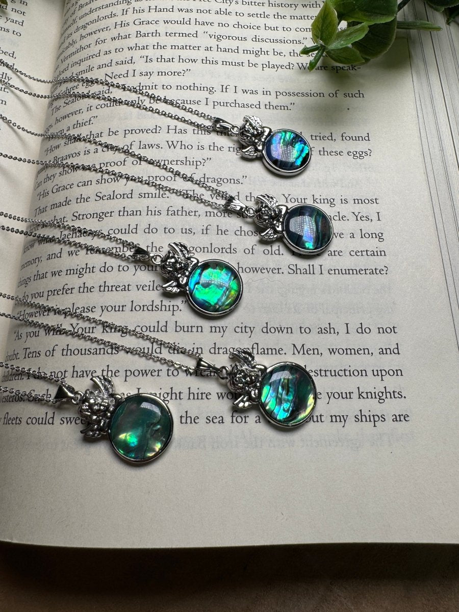 Abalone Shell Cherub Necklace Adjustable by Copper Ashes