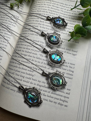 Abalone Shell Fidget Spinner Necklace Adjustable by Copper Ashes
