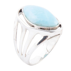 Abstract Blue Larimar and Sterling Silver Statement Ring by Barse Jewelry