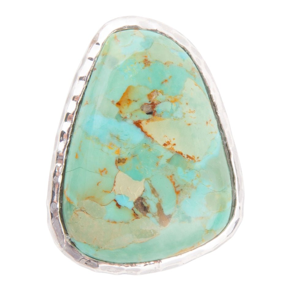 Abstract Blue Turquoise and Sterling Silver Ring detail view by Barse Jewelry