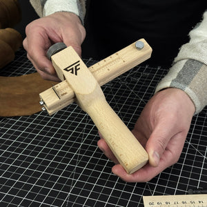 Adjustable Leather Strap & Belt Cutter detail view by Sharky Forged Steel Tools