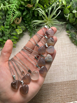 Agate Heart Necklace detail view by Copper Ashes