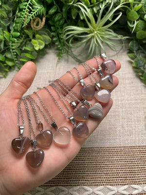 Agate Heart Necklace detail view by Copper Ashes