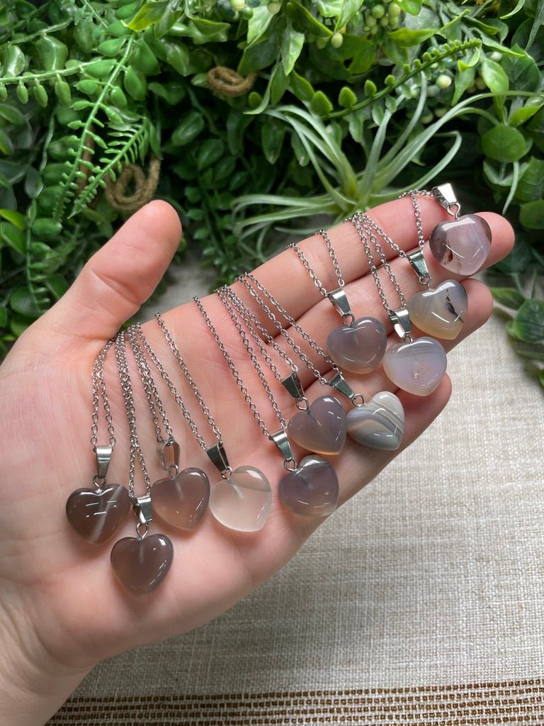Agate Heart Necklace by Copper Ashes