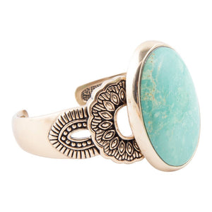 Agave Turquoise and Bronze Statement Cuff Bracelet by Barse Jewelry