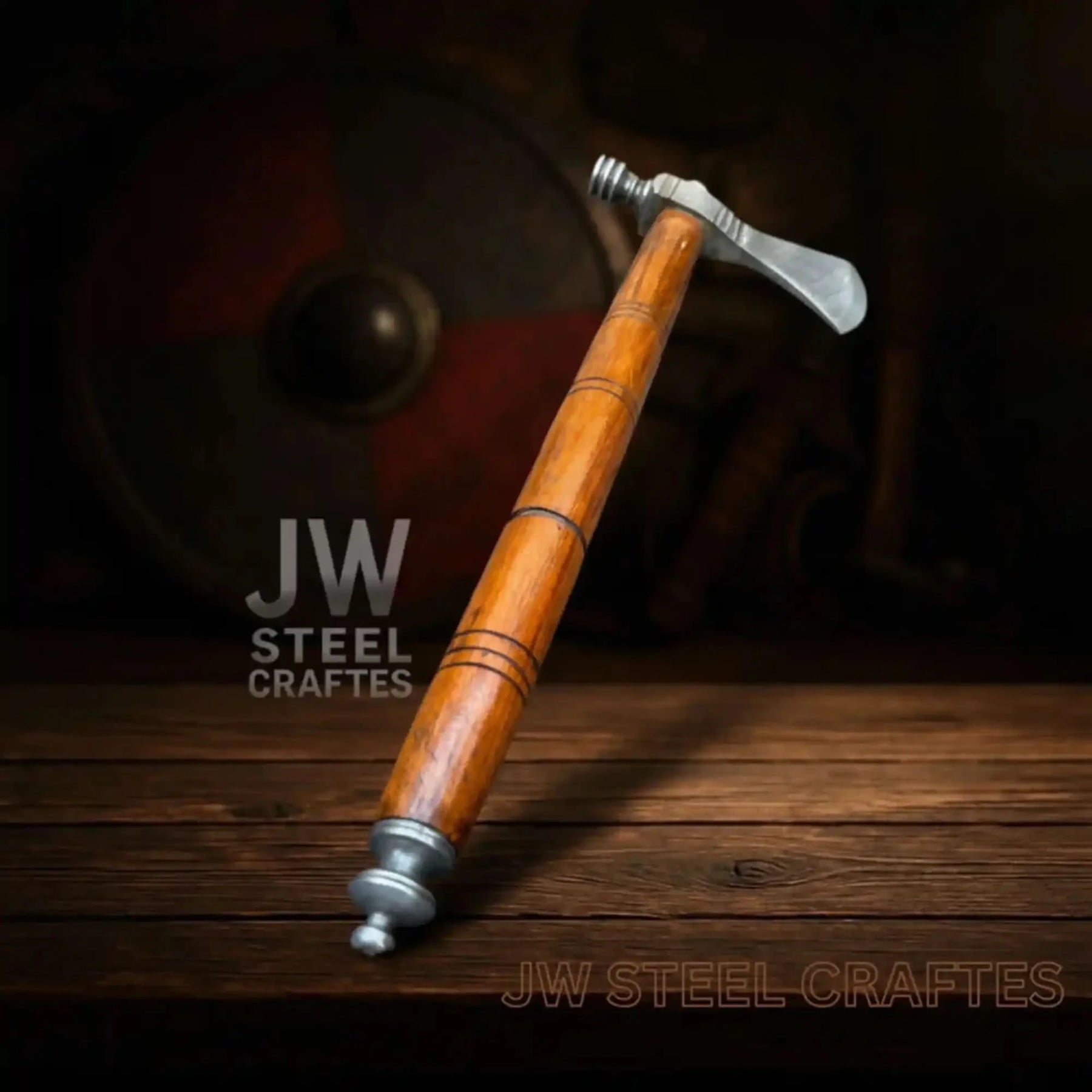 Damascus Pipe Tomahawk Hand Forged Viking Axe by JW SteelCrafts, Southern handmade gift detail photo 6