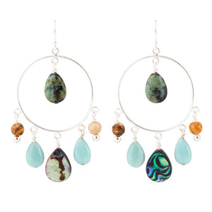 Ajo Abalone Sterling Silver Circle Earrings by Barse Jewelry