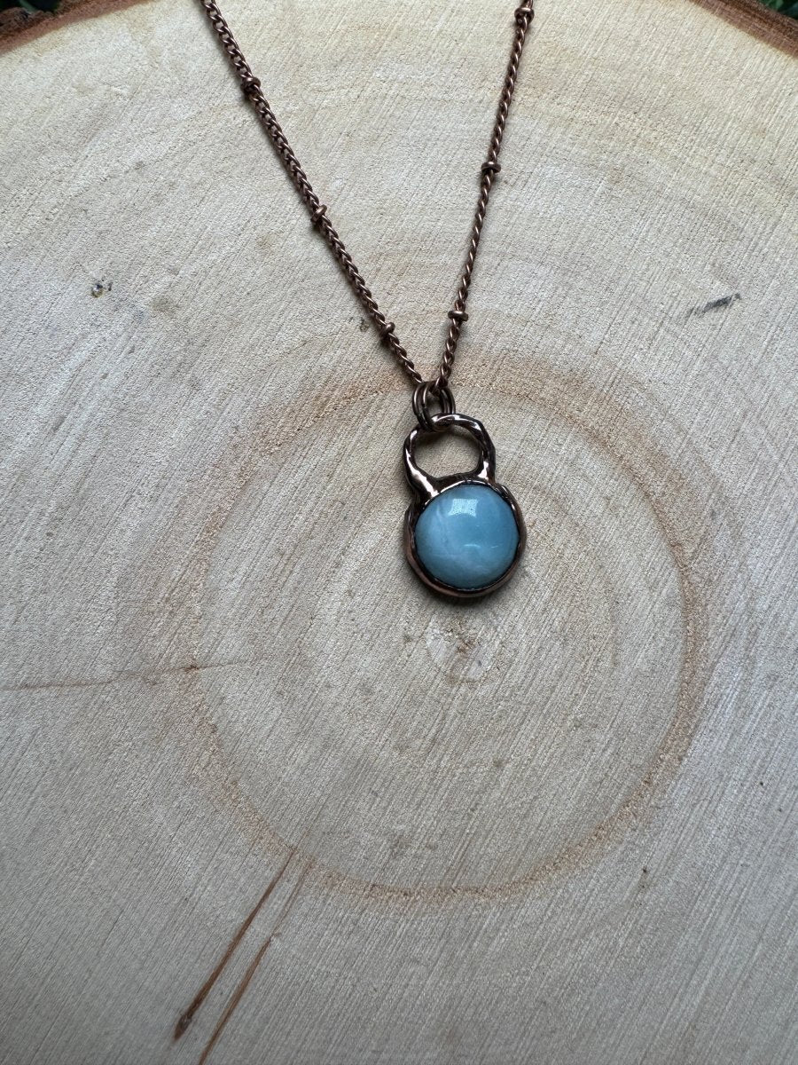 Amazonite Necklace detail view by Copper Ashes