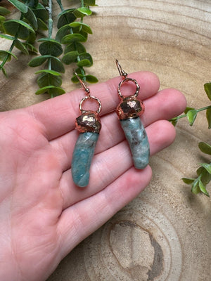 Amazonite Penis Earrings by Copper Ashes