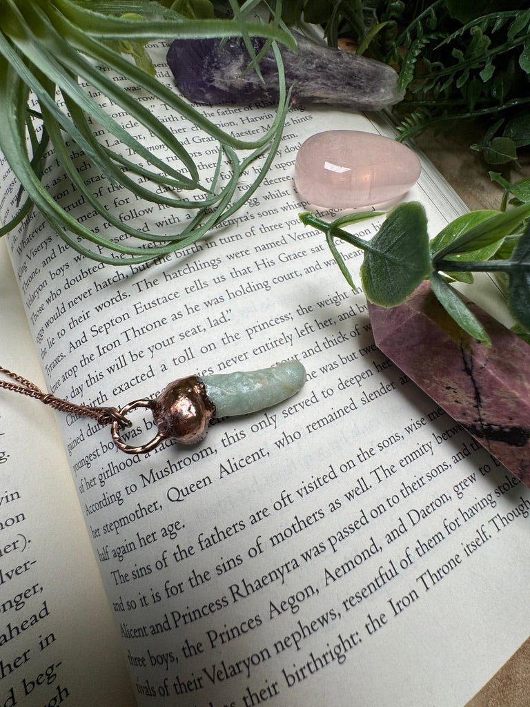 Amazonite Penis Necklace detail view by Copper Ashes