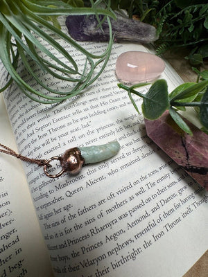 Amazonite Penis Necklace detail view by Copper Ashes