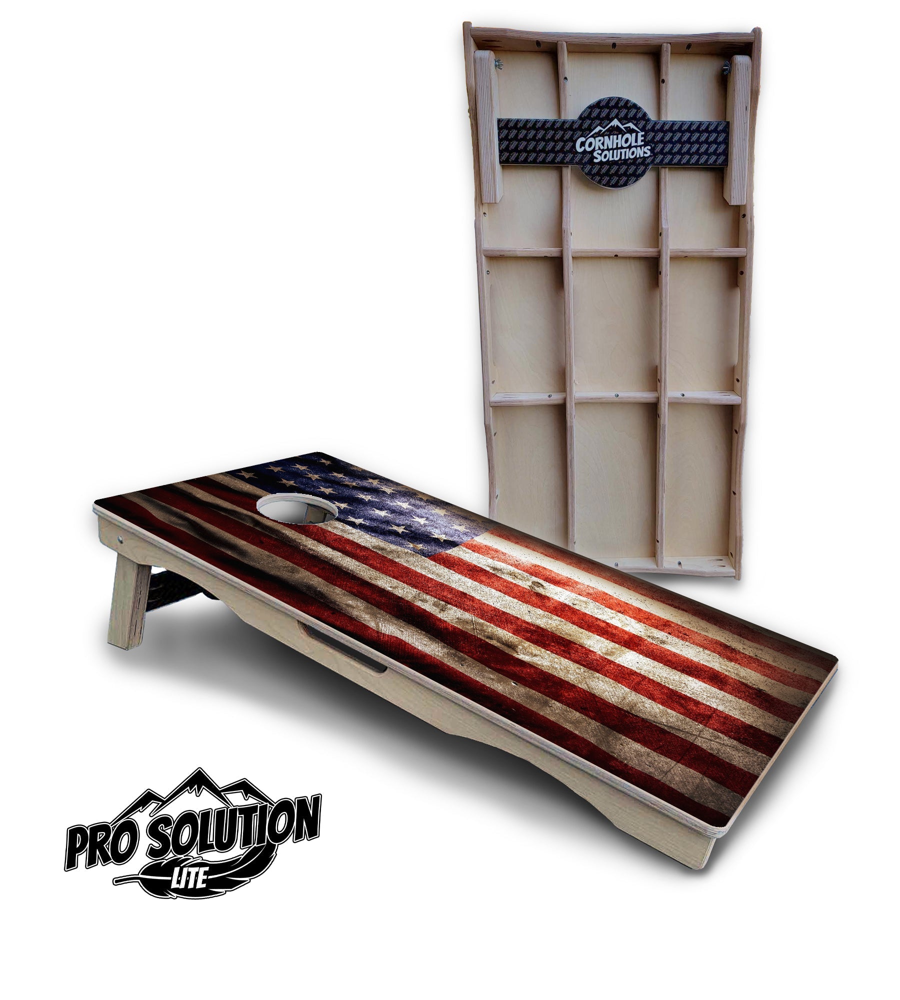 American Flag Cornhole Boards - Pro Solution Lite Series by Cornhole Solutions, custom cornhole board detail photo 2