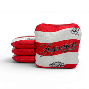 America Stars & Stripes - Pro Style REC Cornhole Bags – Regulation 6"x6" – Full Set of 8 by Cornhole Solutions, custom cornhole board detail photo 2