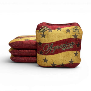 America Distressed Stars & Distressed Stripes - Pro Style REC Cornhole Bags – Regulation 6"x6" – Full Set of 8 by Cornhole Solutions, custom cornhole board detail photo 3